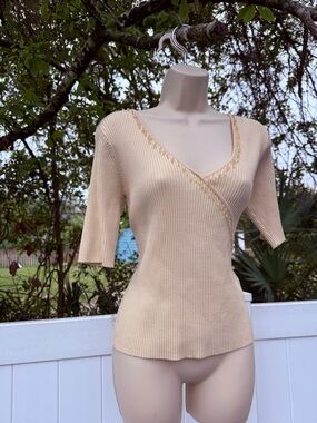 Beaded Fringe Silk Knit Top